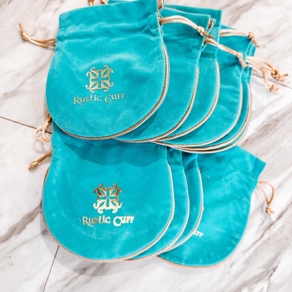 Set of 10 • Blue Rustic Cuff Dust Bags